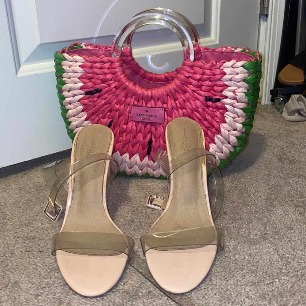 Nude Heels with Transparent Straps
